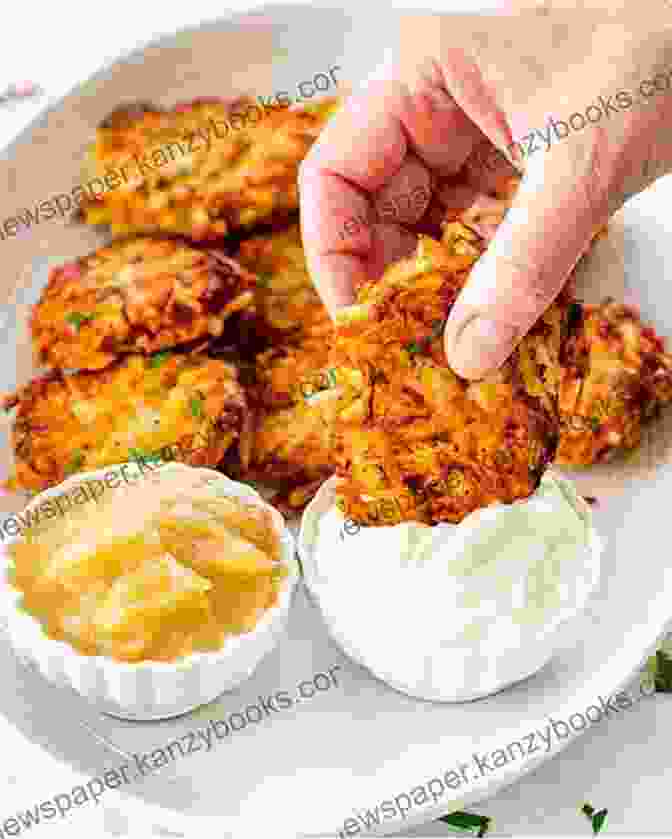 A Plate Of Crispy Latkes And Fluffy Sufganiyot, Accompanied By Sour Cream And Applesauce We (Heart) The Holidays: A Recipe Collection